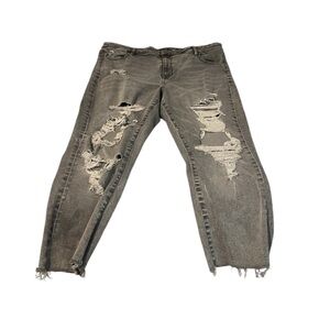 Women’s American eagle high waisted grey distressed denim jeans